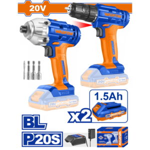 WADFOW Lithium-Ion cordless 2 pcs combo kit 20V / 1.5Ah / 2 ΜΠΑΤ (WCK2016)